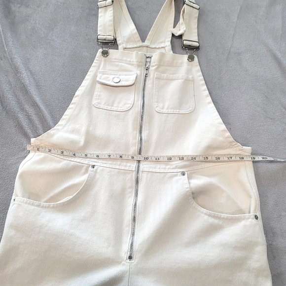 Reformation Benji Overalls Denim Cream Ivory size 10 - Picture 7 of 15